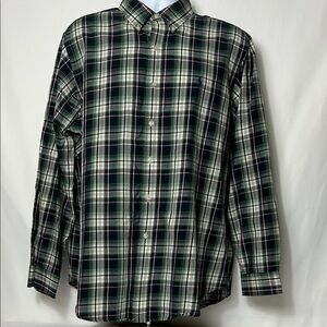 Ralph Lauren Men’s Size XL Blue Green Plaid Button Front Long Sleeve Shirt